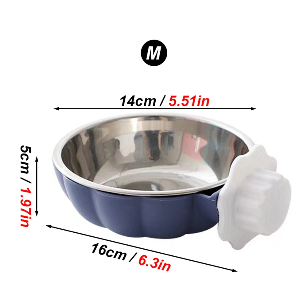Stainless Steel Pet Bowl | Movable Hanging Food Bowl Pumpkin Shaped for Small Animal Feeding - ZOOMNSTORE