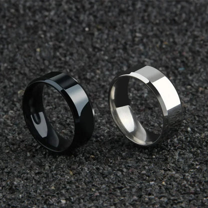 Charm Jewelry Ring for Men Women Stainless Steel Black Rings Wedding Engagement Band Quality Matte Male Jewelry - ZOOMNSTORE