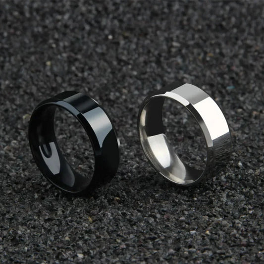Charm Jewelry Ring for Men Women Stainless Steel Black Rings Wedding Engagement Band Quality Matte Male Jewelry - ZOOMNSTORE