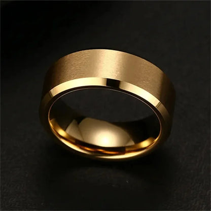 Charm Jewelry Ring for Men Women Stainless Steel Black Rings Wedding Engagement Band Quality Matte Male Jewelry - ZOOMNSTORE