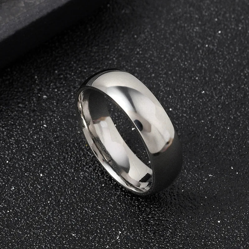 Charm Jewelry Ring for Men Women Stainless Steel Black Rings Wedding Engagement Band Quality Matte Male Jewelry - ZOOMNSTORE