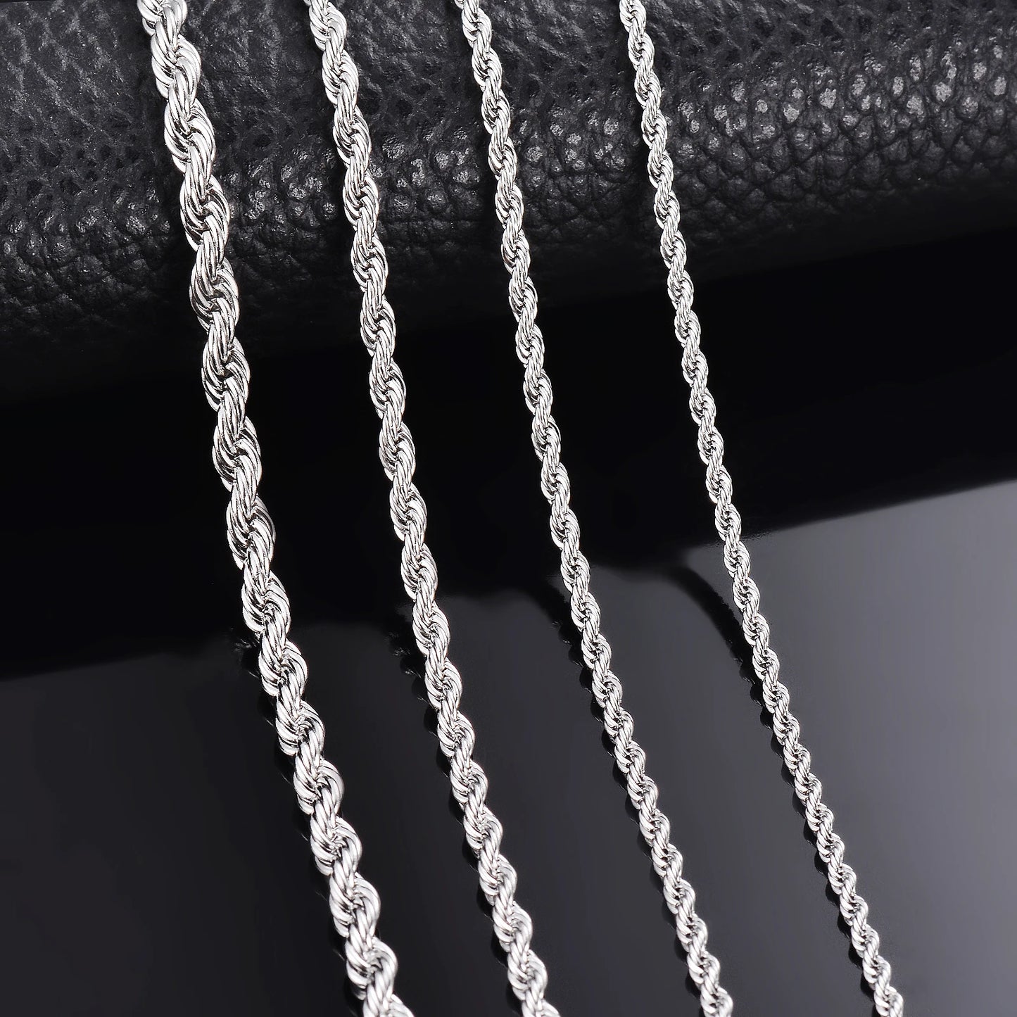 Stainless Steel Rope Chain NecklaceBracelet - 2mm to 6mm Width for Men and Women - ZOOMNSTORE