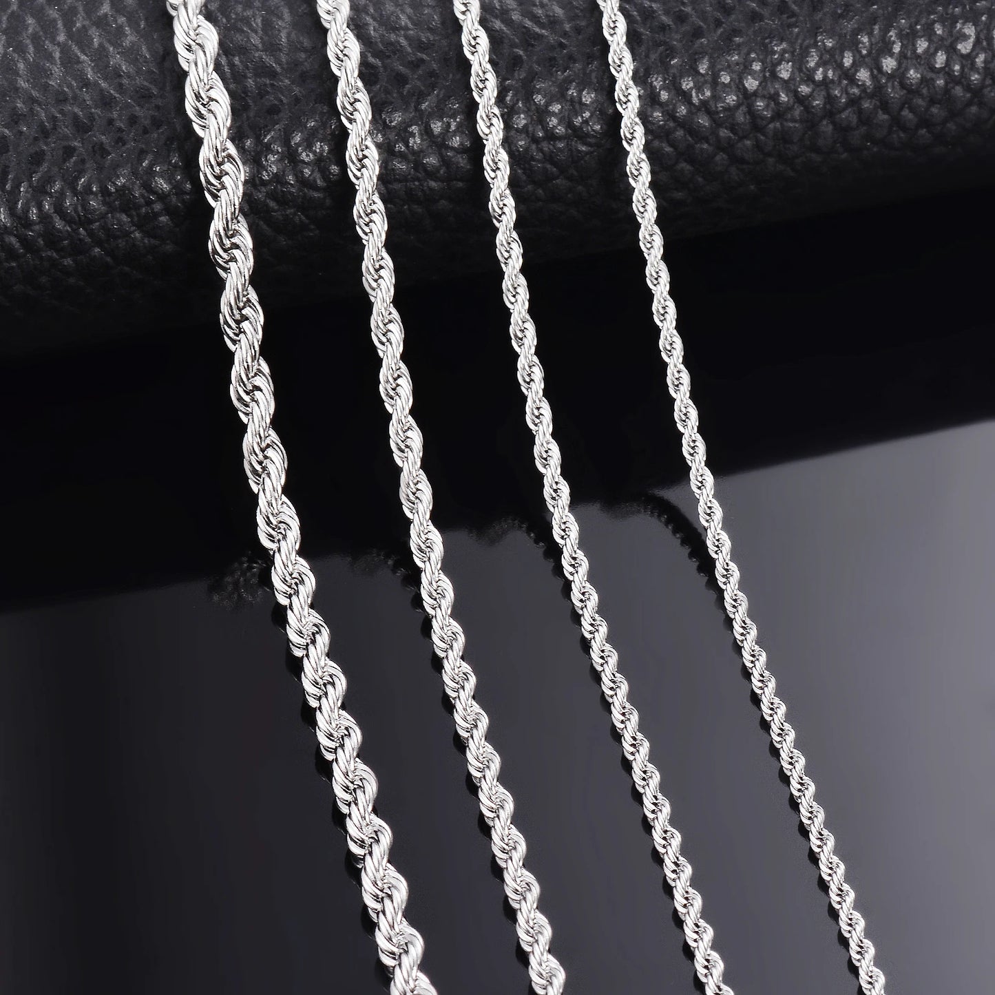 Stainless Steel Rope Chain NecklaceBracelet - 2mm to 6mm Width for Men and Women - ZOOMNSTORE