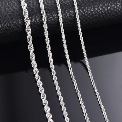 Stainless Steel Rope Chain NecklaceBracelet - 2mm to 6mm Width for Men and Women - ZOOMNSTORE