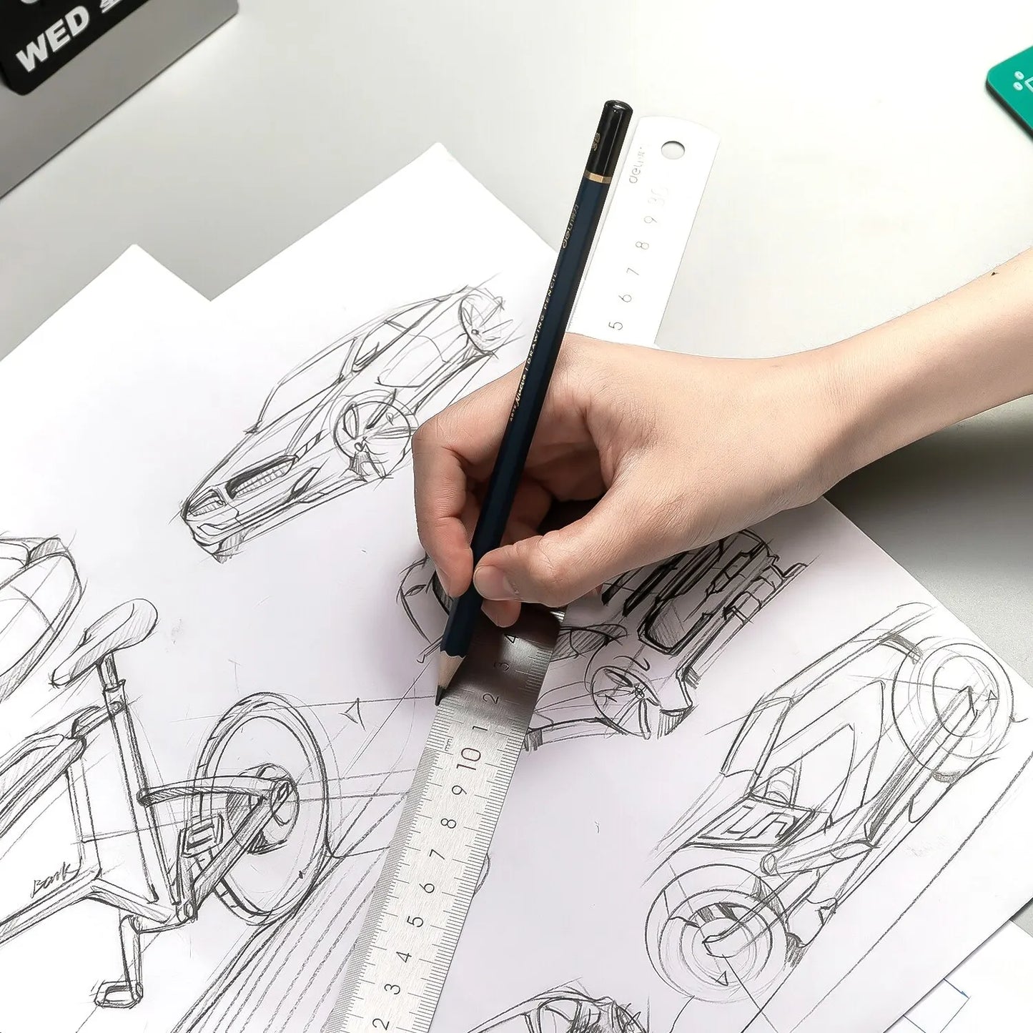 Deli 15cm 30cm Stainless Steel Straight Ruler Mapping Tool Silver Metal Ruler Draw Measuring School Office Supplies PS Materil - ZOOMNSTORE