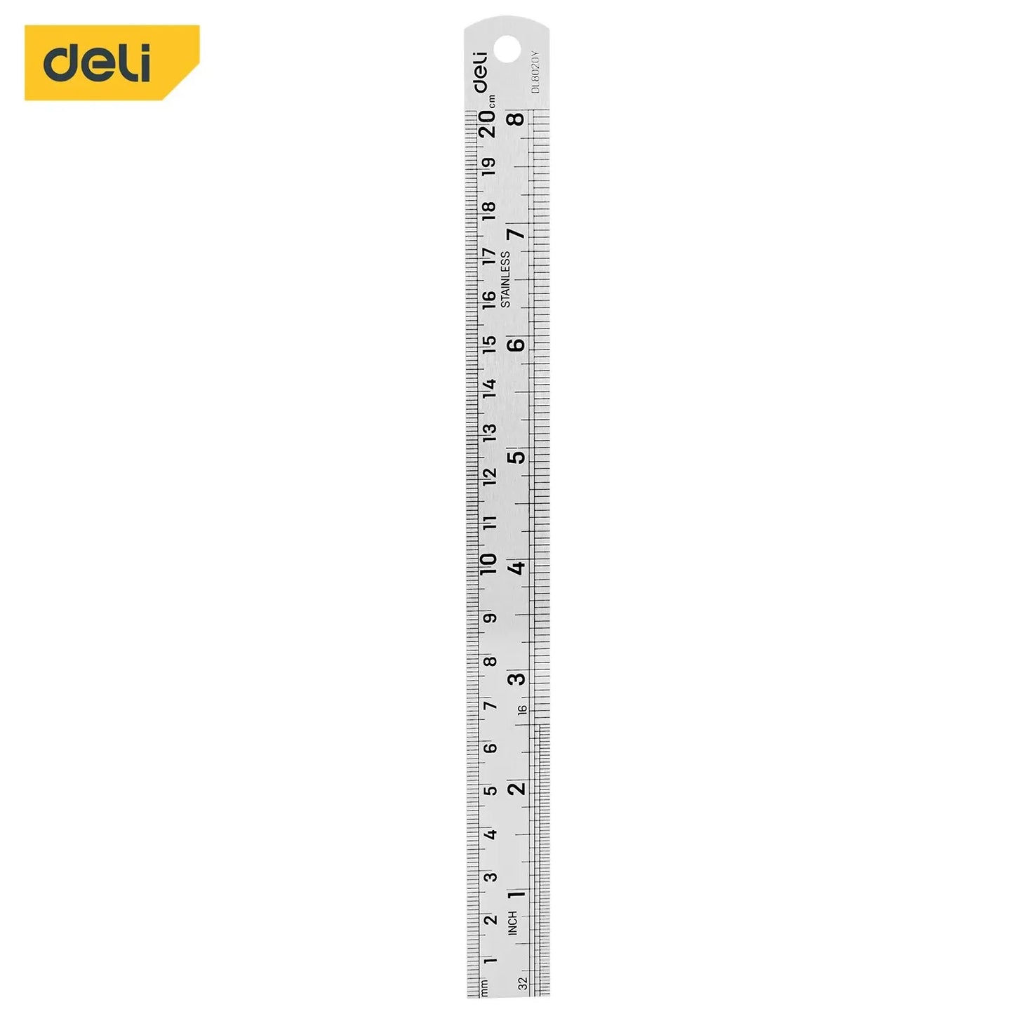 Deli 15cm 30cm Stainless Steel Straight Ruler Mapping Tool Silver Metal Ruler Draw Measuring School Office Supplies PS Materil - ZOOMNSTORE