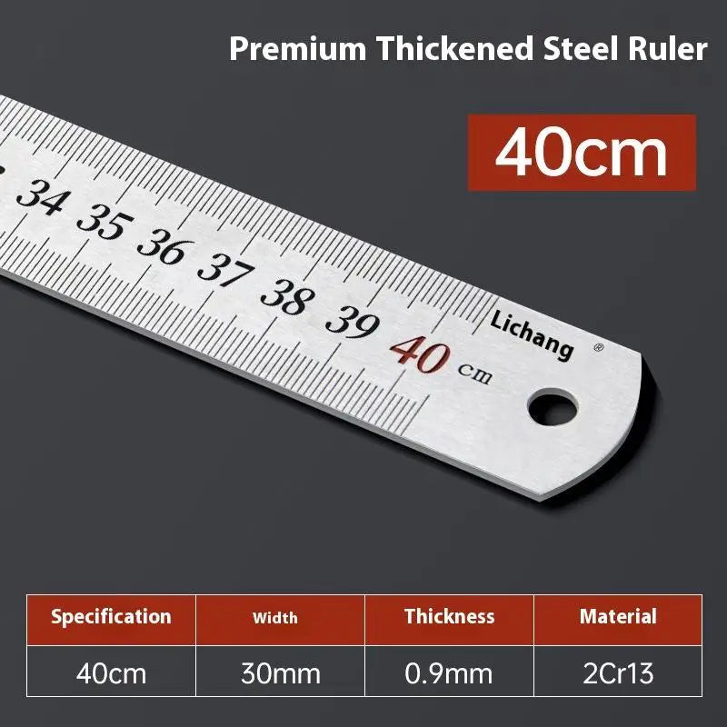 1Pcs 15/20/30/40/50/60100cm Stainless Steel Metal Straight Ruler For Home School Precision Measuring Tool Drawing Tool Supplies - ZOOMNSTORE