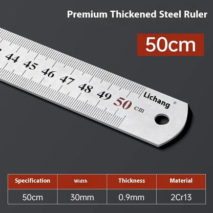 1Pcs 15/20/30/40/50/60100cm Stainless Steel Metal Straight Ruler For Home School Precision Measuring Tool Drawing Tool Supplies - ZOOMNSTORE