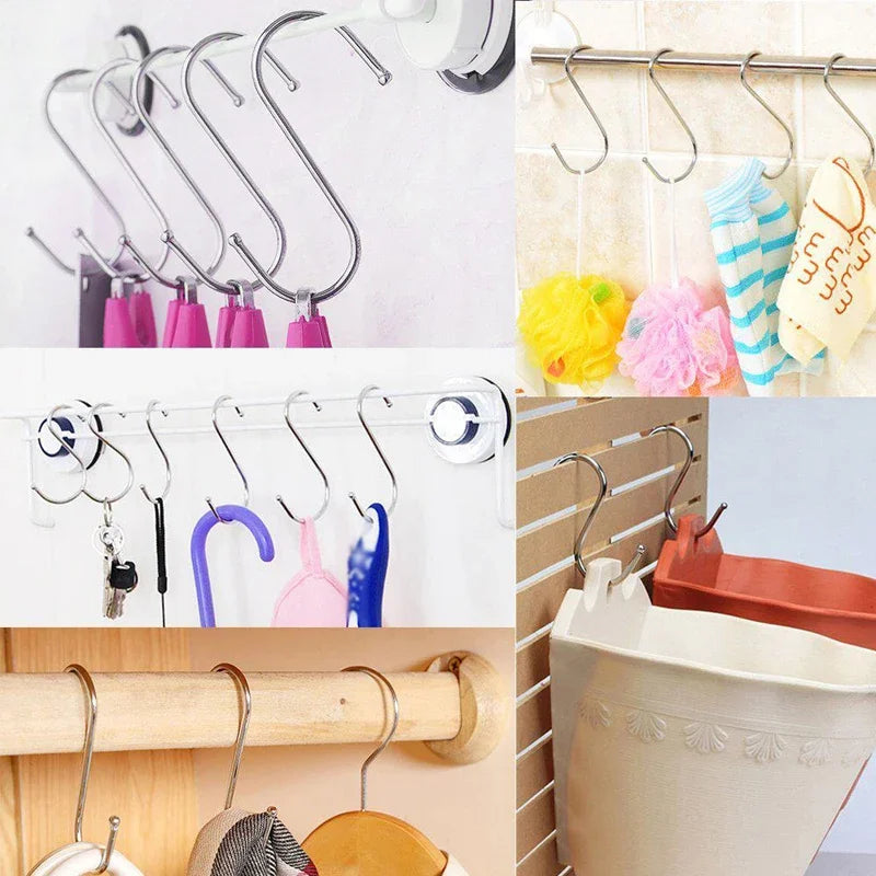 Stainless Steel S Hooks - Sharp Tip Multi Purpose Hanging Hooks for Kitchen & Butcher Shop - ZOOMNSTORE