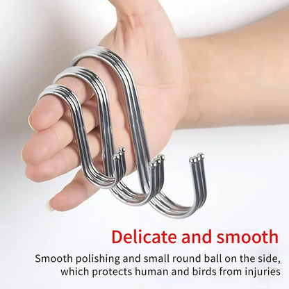 Stainless Steel S Hooks - Sharp Tip Multi Purpose Hanging Hooks for Kitchen & Butcher Shop - ZOOMNSTORE