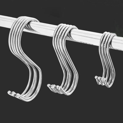 Stainless Steel S Hooks - Sharp Tip Multi Purpose Hanging Hooks for Kitchen & Butcher Shop - ZOOMNSTORE