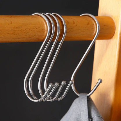 Stainless Steel S Hooks - Sharp Tip Multi Purpose Hanging Hooks for Kitchen & Butcher Shop - ZOOMNSTORE