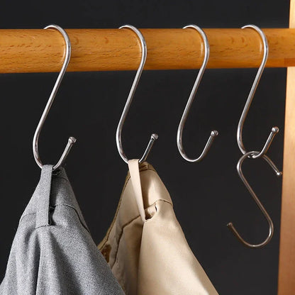 Stainless Steel S Hooks - Sharp Tip Multi Purpose Hanging Hooks for Kitchen & Butcher Shop - ZOOMNSTORE