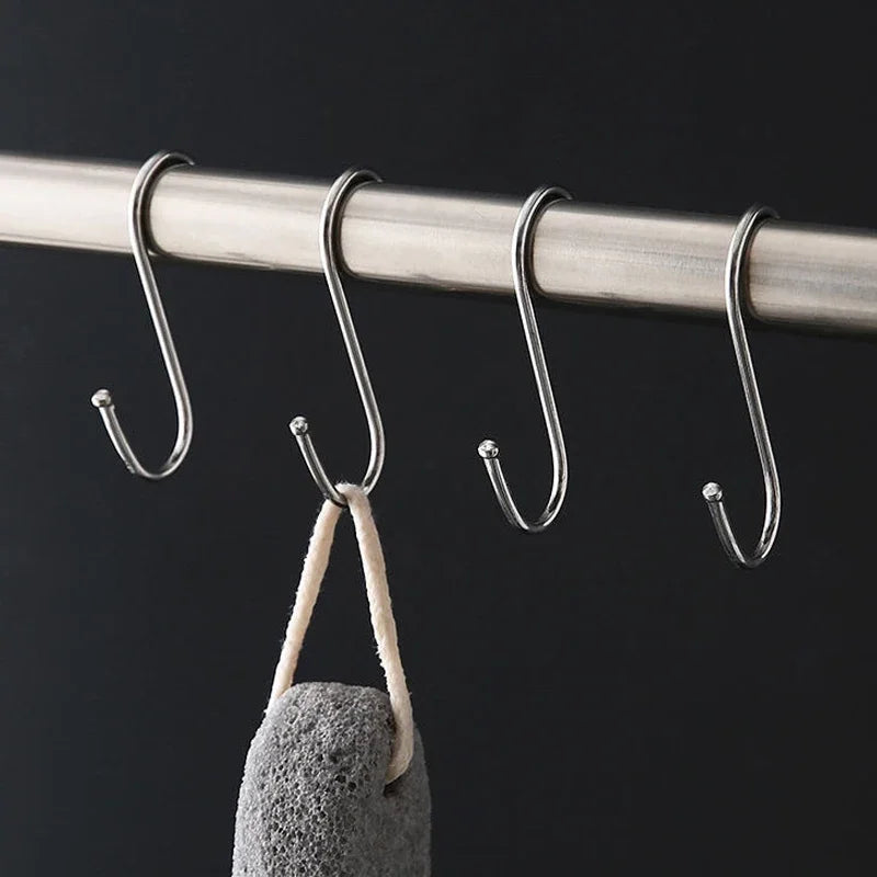 Stainless Steel S Hooks - Sharp Tip Multi Purpose Hanging Hooks for Kitchen & Butcher Shop - ZOOMNSTORE