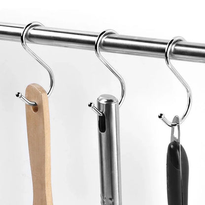 Stainless Steel S Hooks - Sharp Tip Multi Purpose Hanging Hooks for Kitchen & Butcher Shop - ZOOMNSTORE