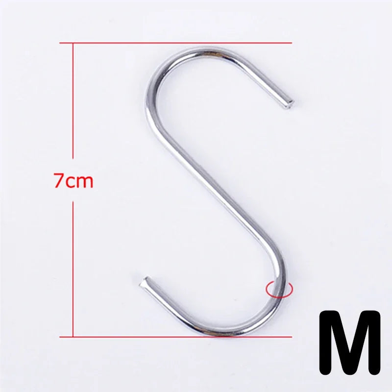 Stainless Steel S Hooks - Sharp Tip Multi Purpose Hanging Hooks for Kitchen & Butcher Shop - ZOOMNSTORE
