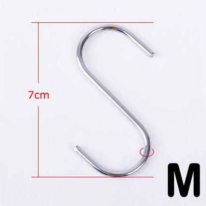 Stainless Steel S Hooks - Sharp Tip Multi Purpose Hanging Hooks for Kitchen & Butcher Shop - ZOOMNSTORE