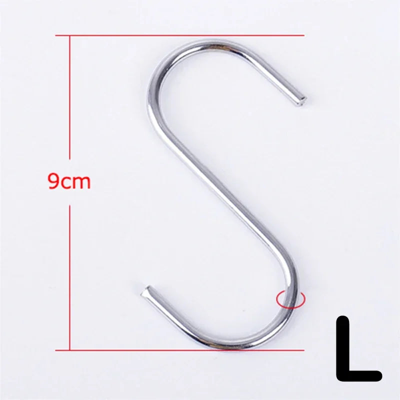 Stainless Steel S Hooks - Sharp Tip Multi Purpose Hanging Hooks for Kitchen & Butcher Shop - ZOOMNSTORE