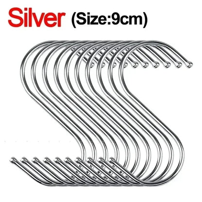Stainless Steel S Hooks - Sharp Tip Multi Purpose Hanging Hooks for Kitchen & Butcher Shop - ZOOMNSTORE