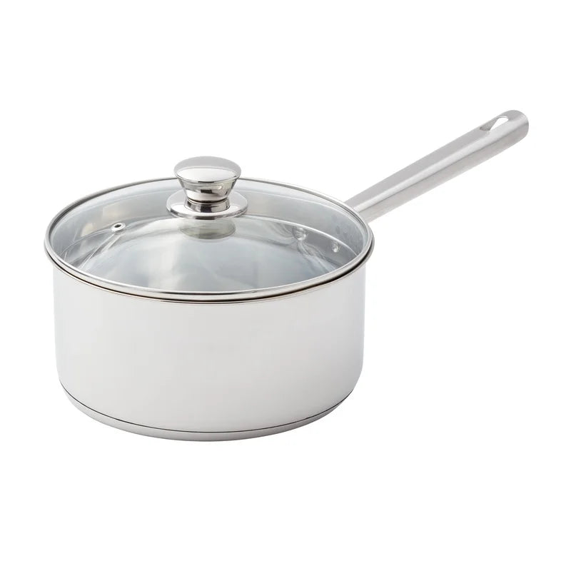 Stainless Steel Saucepan - 3 Quart Induction Compatible Pan with Strainer Lid - ZOOMNSTORE