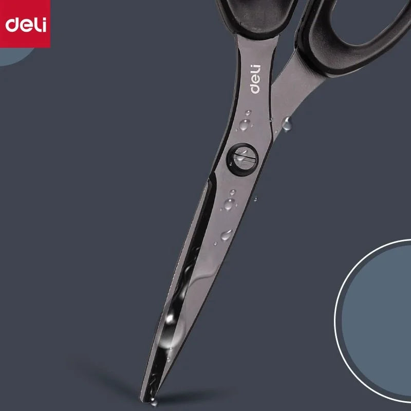 Deli Stainless Non Adhesive Stationery Scissors Sharp Blades Paper Cuttings ножницы для школы Office Tailor Household ciseaux - ZOOMNSTORE