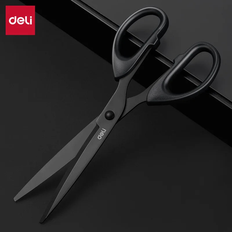 Deli Stainless Non Adhesive Stationery Scissors Sharp Blades Paper Cuttings ножницы для школы Office Tailor Household ciseaux - ZOOMNSTORE