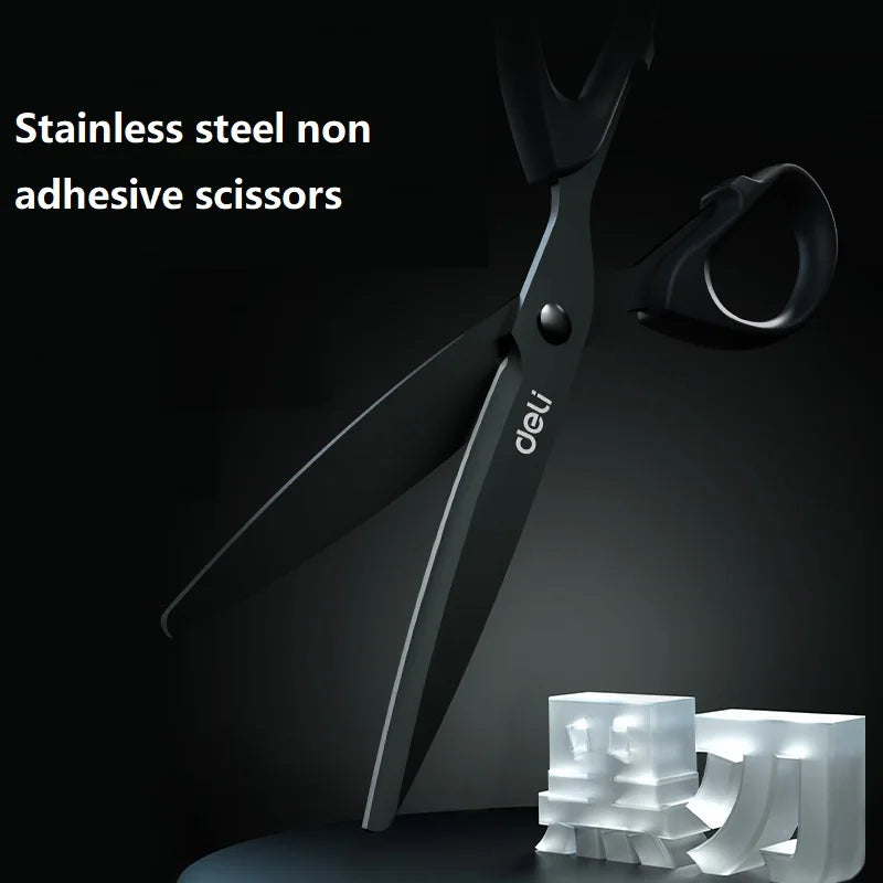 Deli Stainless Non Adhesive Stationery Scissors Sharp Blades Paper Cuttings ножницы для школы Office Tailor Household ciseaux - ZOOMNSTORE