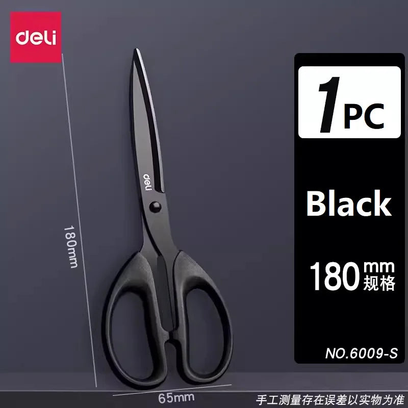 Deli Stainless Non Adhesive Stationery Scissors Sharp Blades Paper Cuttings ножницы для школы Office Tailor Household ciseaux - ZOOMNSTORE
