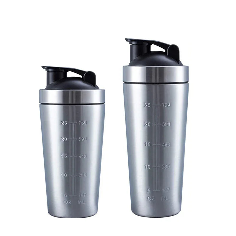 Stainless Steel Shaker - Protein Shaker Bottle Portable Leak Proof Mixer Cup - ZOOMNSTORE