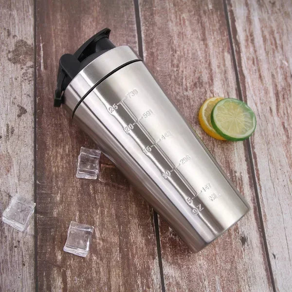Stainless Steel Shaker - Protein Shaker Bottle Portable Leak Proof Mixer Cup - ZOOMNSTORE
