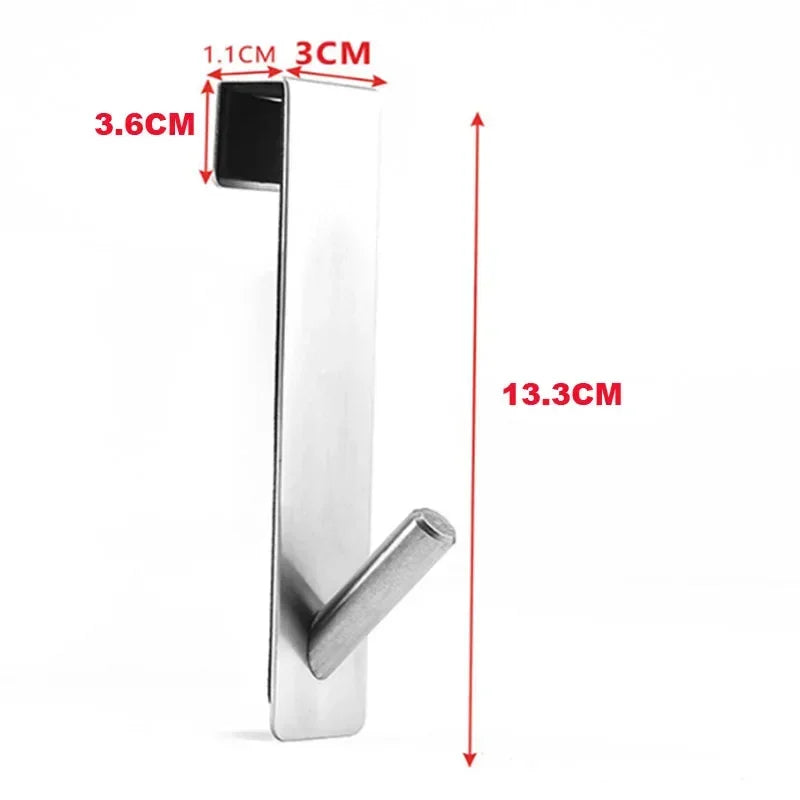 Stainless Steel S-Shape Shower Door Towel Rack - Bathroom Bathrobe Hanger Hooks - ZOOMNSTORE