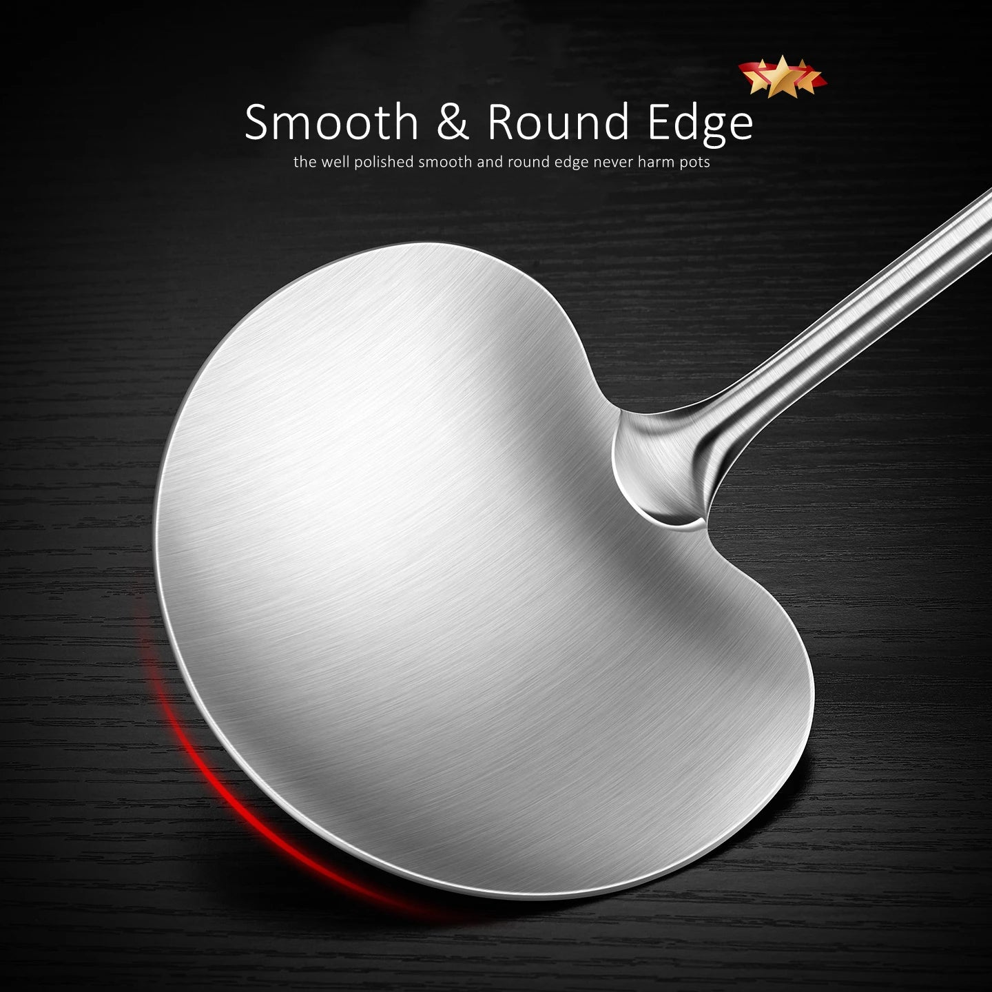 Stainless Steel Spatula - 2 in 1 Round Scoop Shovel with Heat Insulation Handle - ZOOMNSTORE