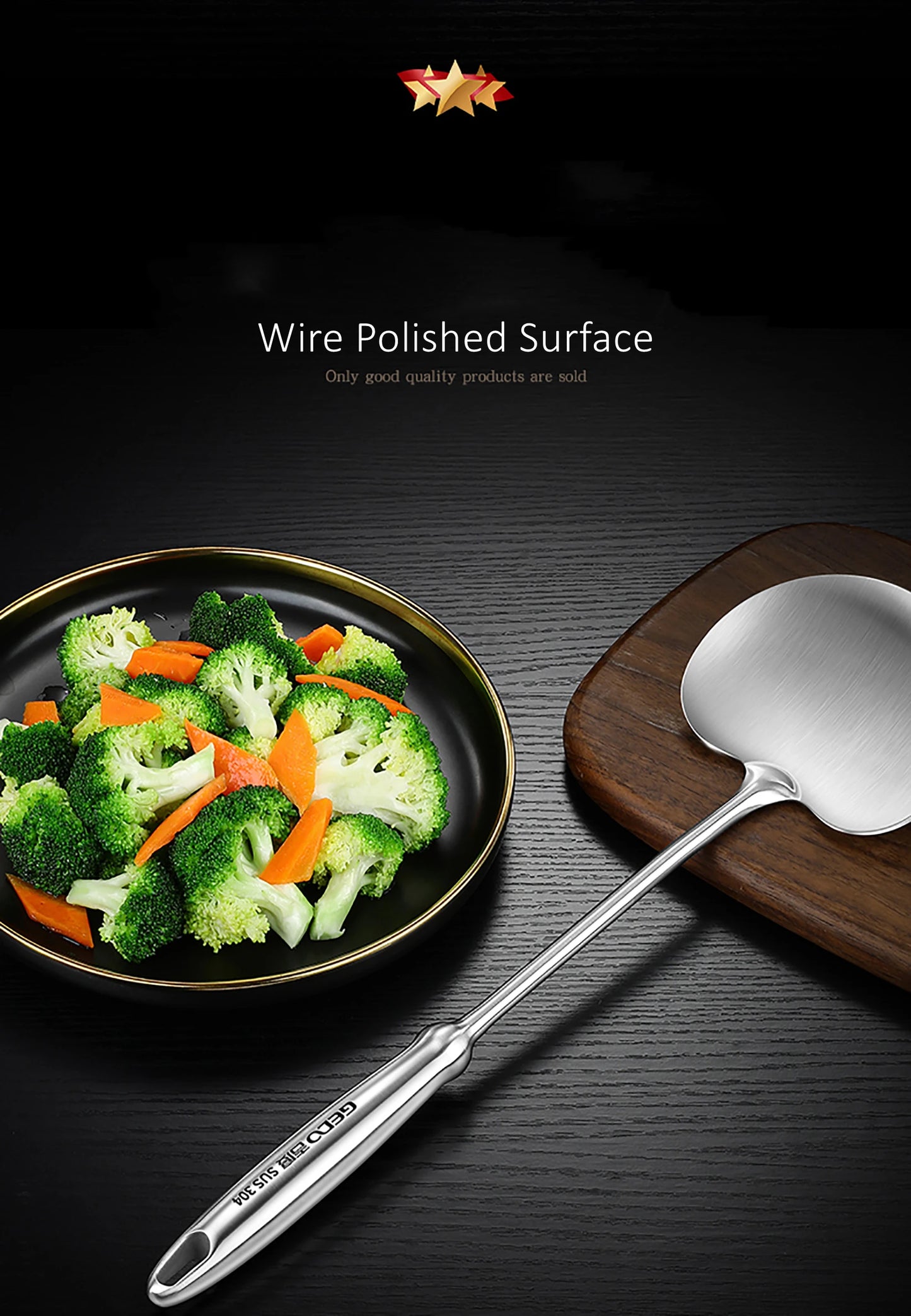 Stainless Steel Spatula - 2 in 1 Round Scoop Shovel with Heat Insulation Handle - ZOOMNSTORE