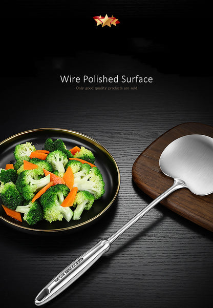 Stainless Steel Spatula - 2 in 1 Round Scoop Shovel with Heat Insulation Handle - ZOOMNSTORE