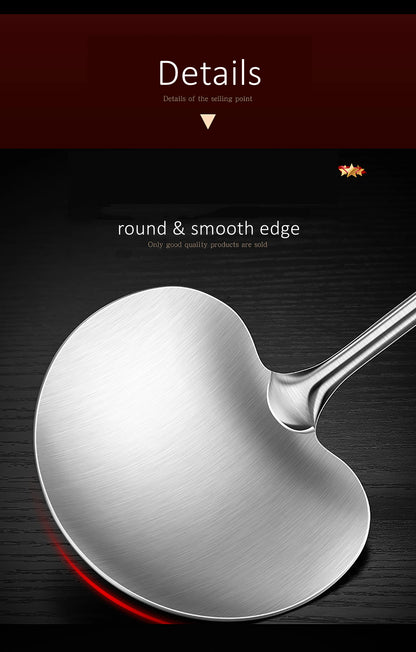 Stainless Steel Spatula - 2 in 1 Round Scoop Shovel with Heat Insulation Handle - ZOOMNSTORE