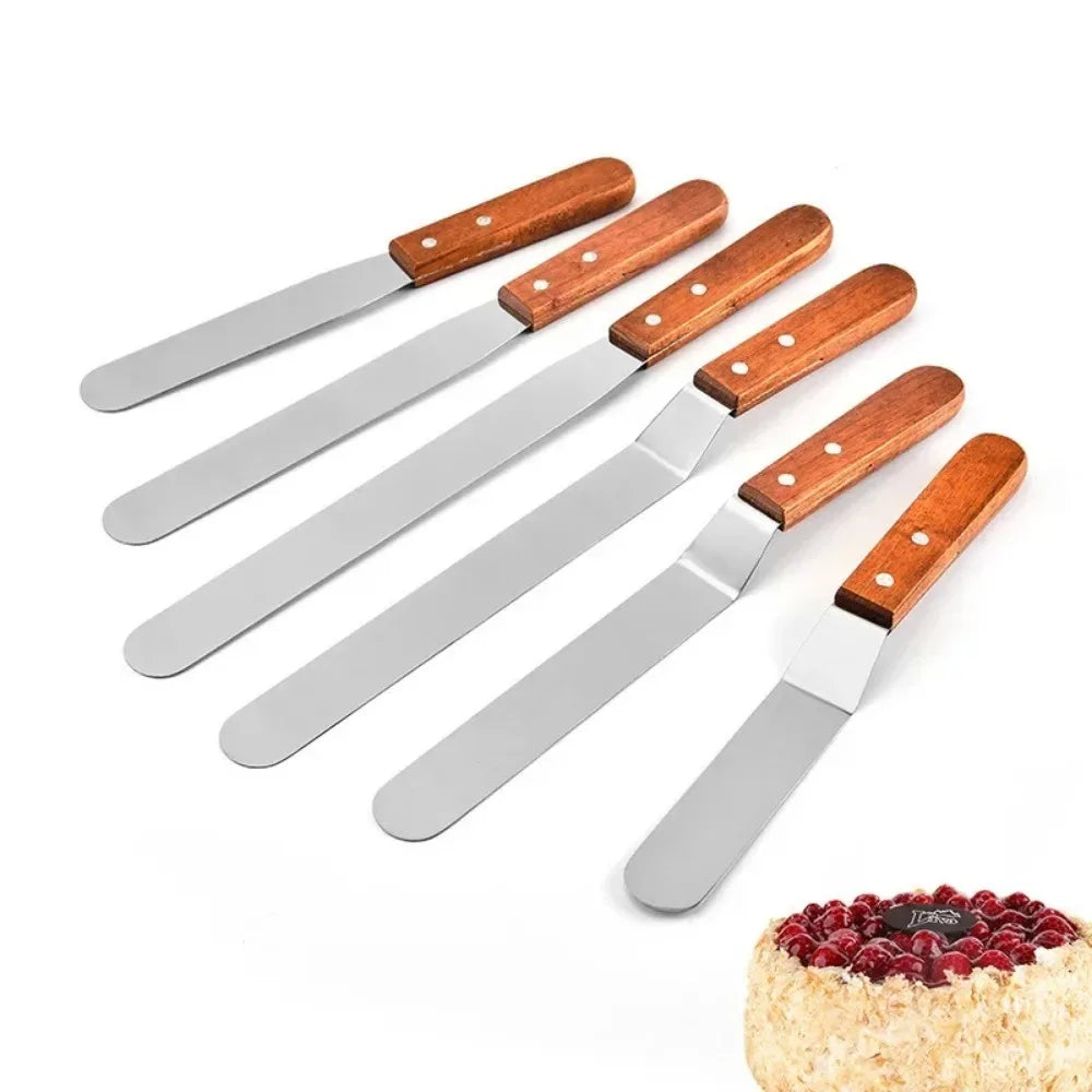 Stainless Steel Icing Spatula Set - 681012 Inch Cake Decorating Tools - ZOOMNSTORE