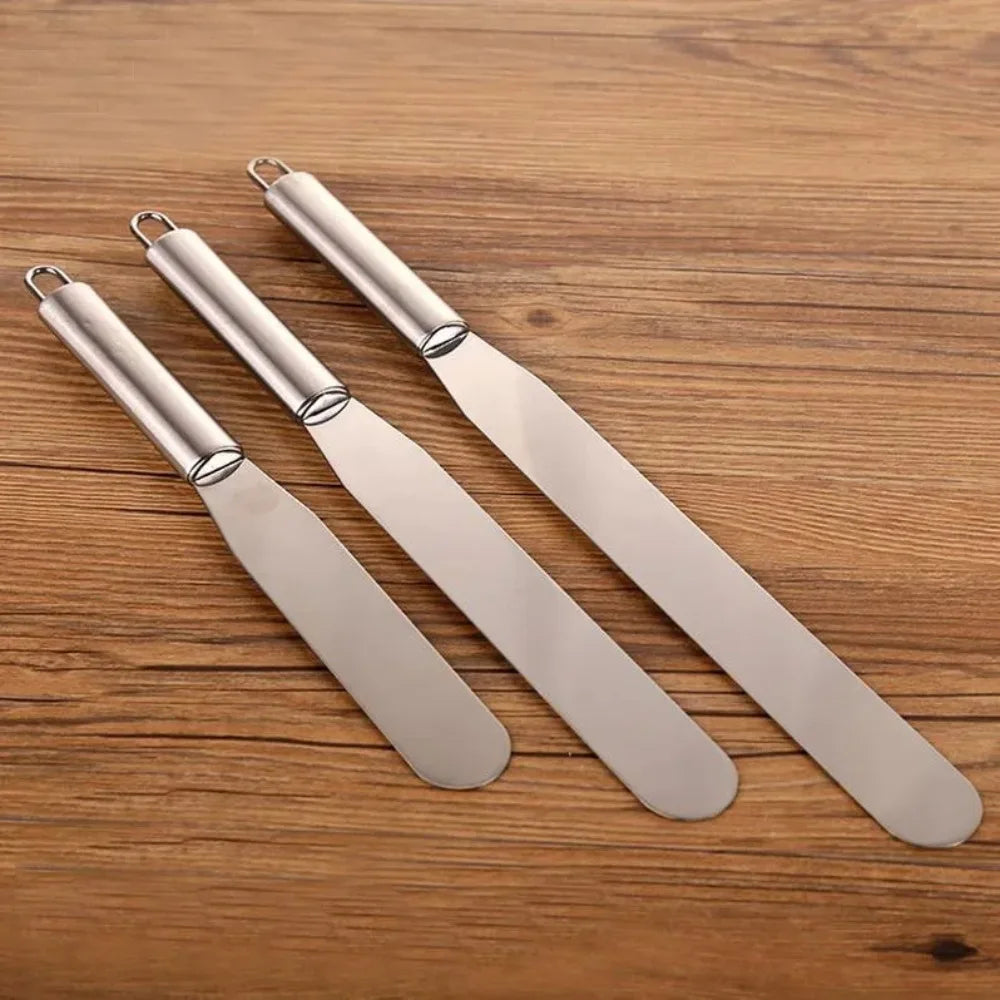 Stainless Steel Icing Spatula Set - 681012 Inch Cake Decorating Tools - ZOOMNSTORE
