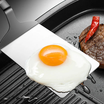 304 Stainless Steel Spatula - Non-Stick Barbecue Tongs with Wood Handle - ZOOMNSTORE