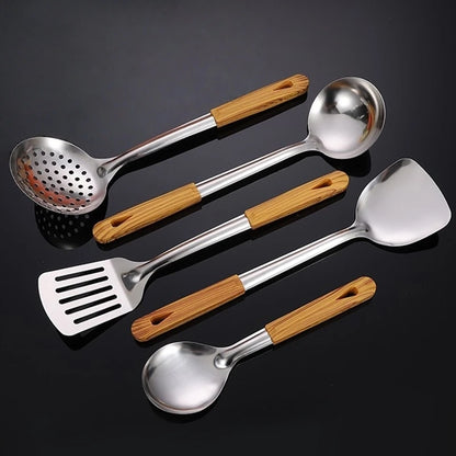 Stainless Steel Spatula With Wood Handle – Heat Resistant Cooking Shovel Ladle - ZOOMNSTORE