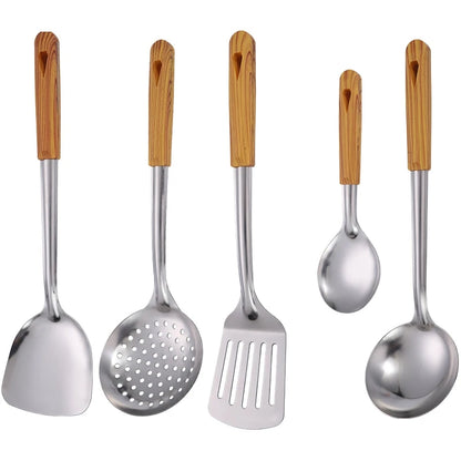 Stainless Steel Spatula With Wood Handle – Heat Resistant Cooking Shovel Ladle - ZOOMNSTORE