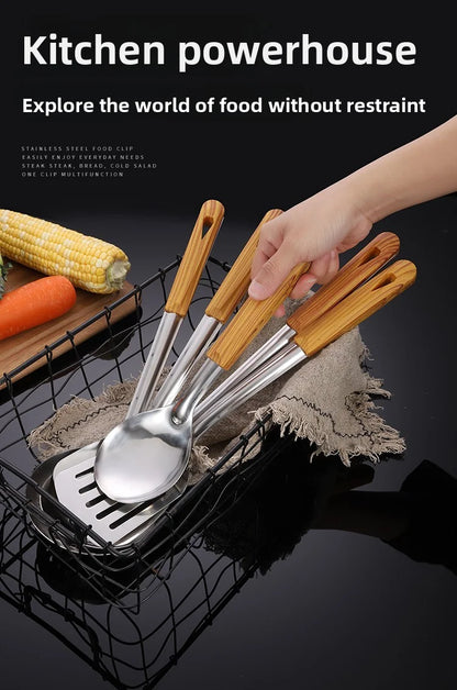 Stainless Steel Spatula With Wood Handle – Heat Resistant Cooking Shovel Ladle - ZOOMNSTORE