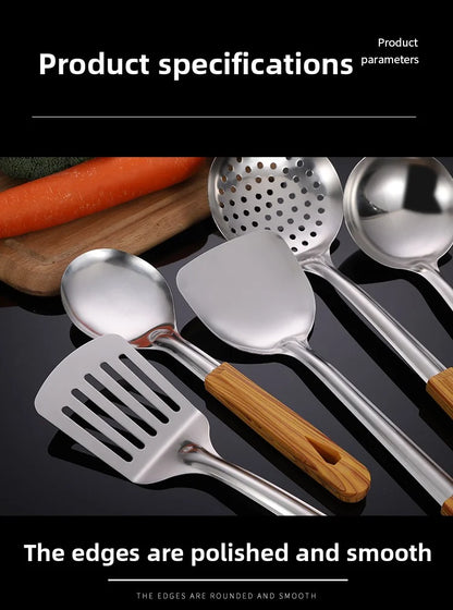 Stainless Steel Spatula With Wood Handle – Heat Resistant Cooking Shovel Ladle - ZOOMNSTORE
