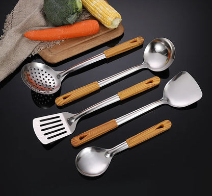 Stainless Steel Spatula With Wood Handle – Heat Resistant Cooking Shovel Ladle - ZOOMNSTORE