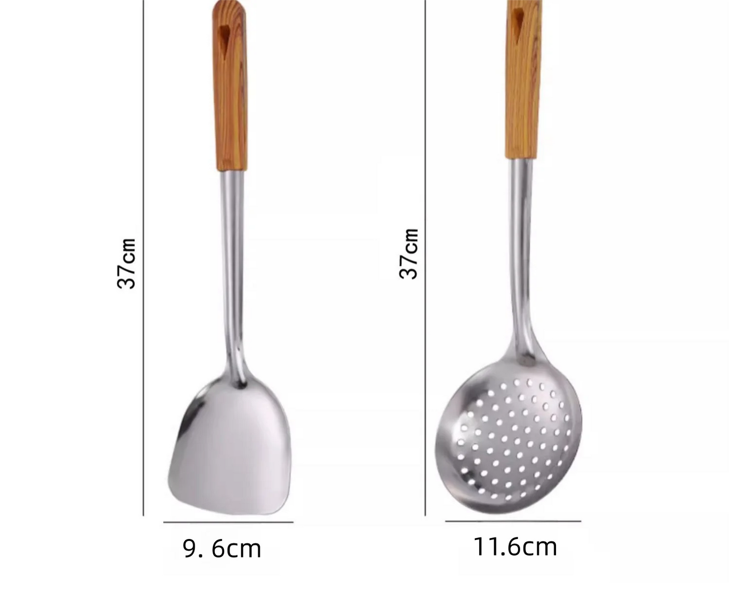 Stainless Steel Spatula With Wood Handle – Heat Resistant Cooking Shovel Ladle - ZOOMNSTORE