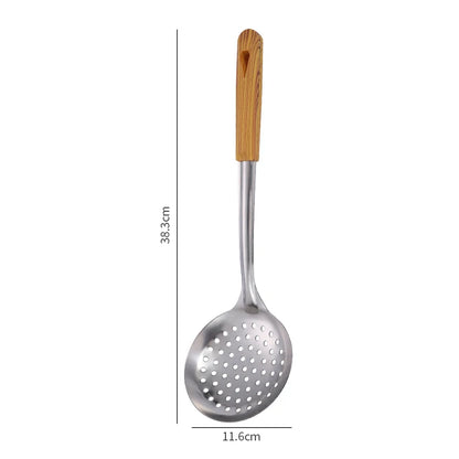 Stainless Steel Spatula With Wood Handle – Heat Resistant Cooking Shovel Ladle - ZOOMNSTORE