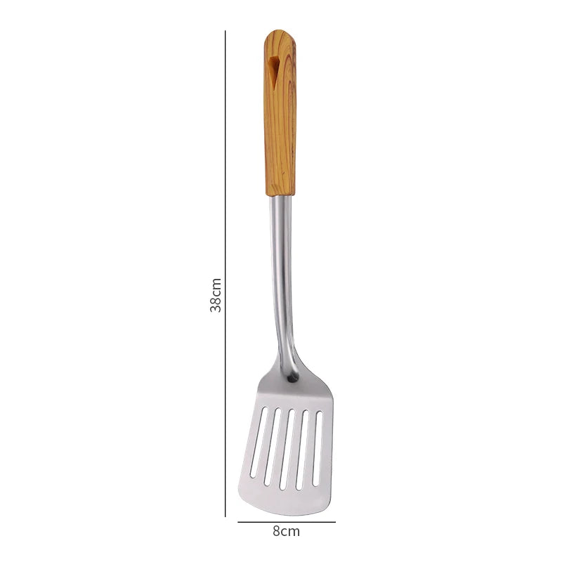 Stainless Steel Spatula With Wood Handle – Heat Resistant Cooking Shovel Ladle - ZOOMNSTORE