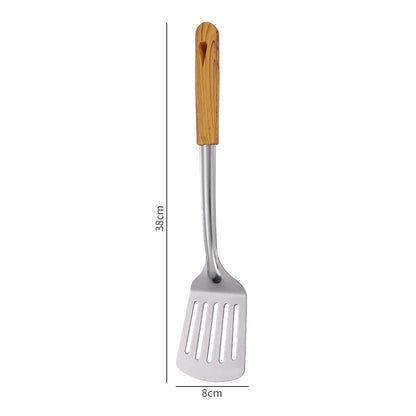 Stainless Steel Spatula With Wood Handle – Heat Resistant Cooking Shovel Ladle - ZOOMNSTORE