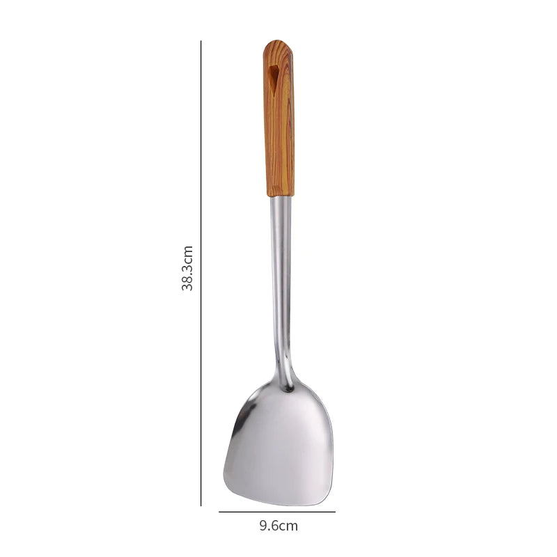 Stainless Steel Spatula With Wood Handle – Heat Resistant Cooking Shovel Ladle - ZOOMNSTORE