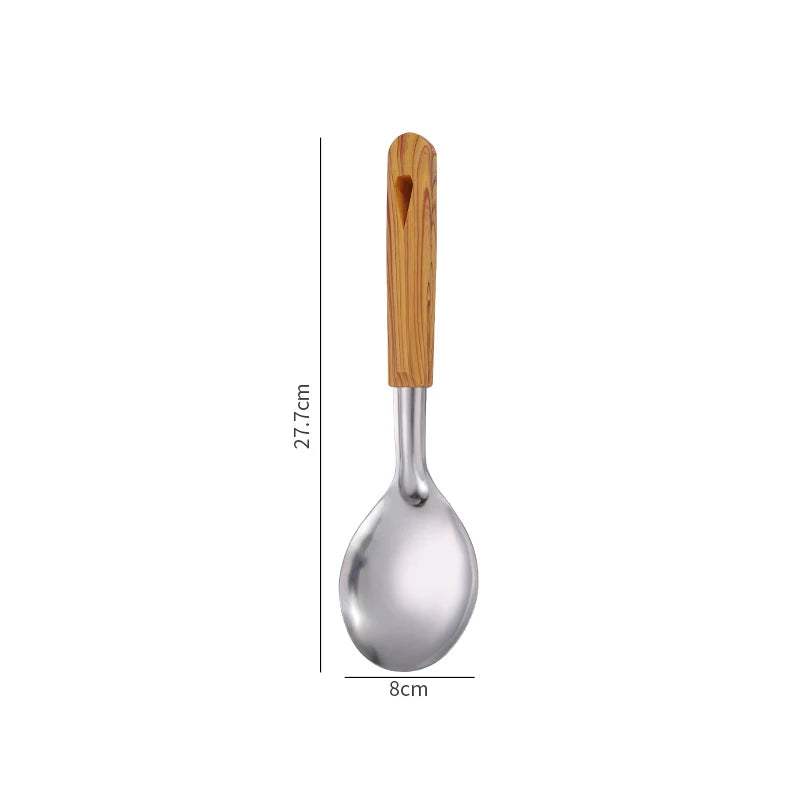 Stainless Steel Spatula With Wood Handle – Heat Resistant Cooking Shovel Ladle - ZOOMNSTORE