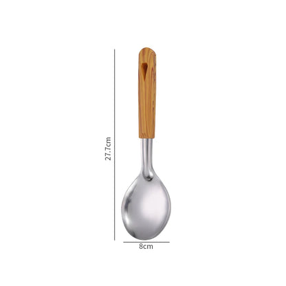 Stainless Steel Spatula With Wood Handle – Heat Resistant Cooking Shovel Ladle - ZOOMNSTORE